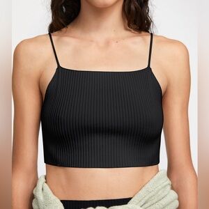 Aeron Women’s sleeveless ribbed cropped tank black size xxs